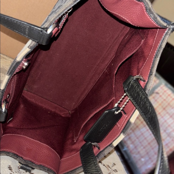 COACH DEMPSEY signature monogram black gray satchel/crossbody - Picture 4 of 7